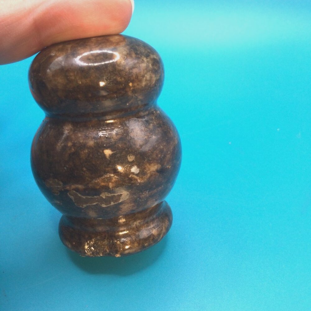 Vintage 70s Italian Alabaster Owl Figurine Hand Carved Stone Sculpture 2¼" Italy - Picture 7 of 9